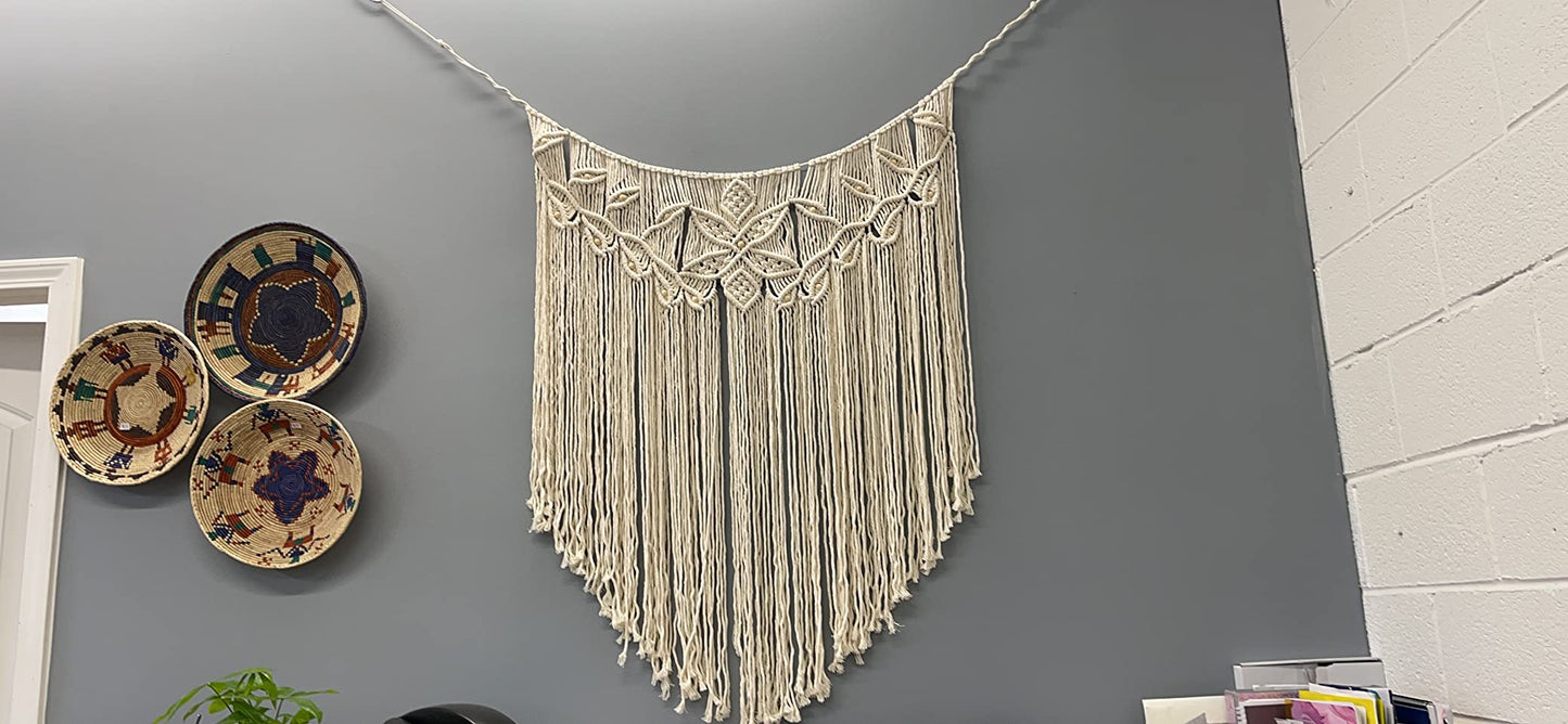 New 39" x 38" Boho Macrame Wall Hanging | Handmade Home Decor