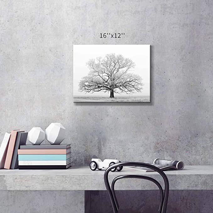 New 16" x 12" Winter Tree Canvas Print Artwork | Landscape Print Wall Art