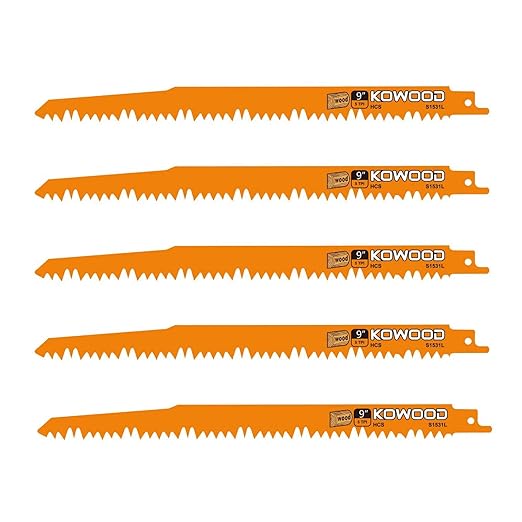 Heavy Duty 5 PCS 9" Wood Pruning Saw Blades for Reciprocating/Sawzall Saws/Sabre Saws