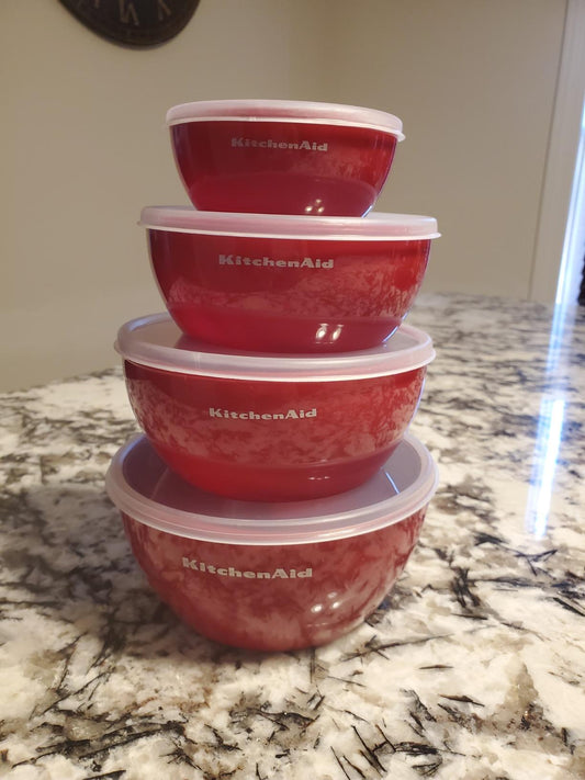 New Set of 4 Prep Bowls w/ Lids