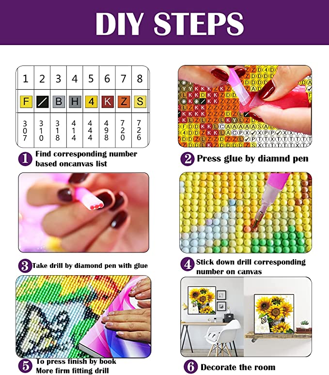 New 13.8" x 13.8" 5D DIY Diamond Art Kits Flowers Paint w/ Round Diamonds Gem Art Butterfly