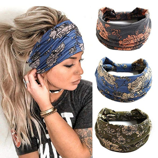 New 3PCS Boho Headbands | Stretch Twist Head Wraps