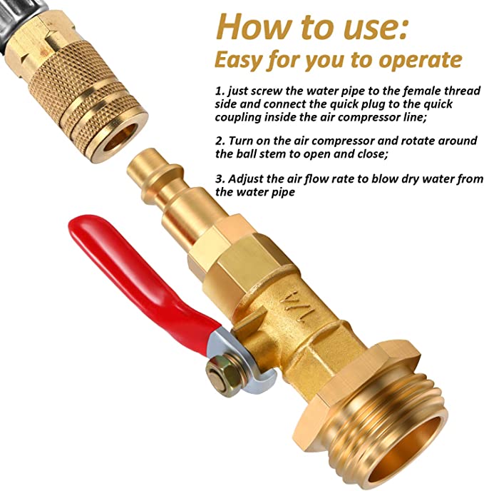 Heavy Duty Winterize Blowout Adapter | Brass Made Winterizing Quick Adapter