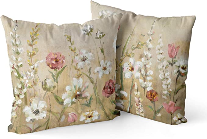 New 2PCS 16" x 16" Flower Throw Pillow Covers | Decorative Cushion Cases