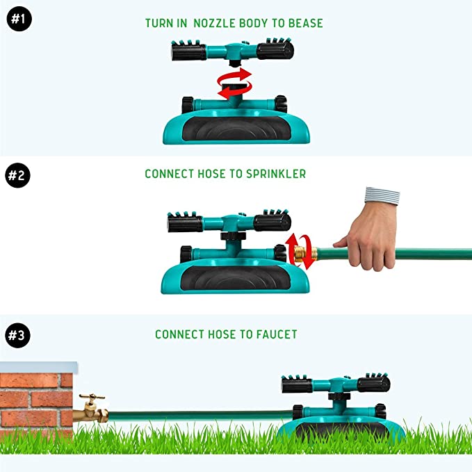 New Rotating Lawn Sprinkler | Large Area Coverage Water Sprinklers