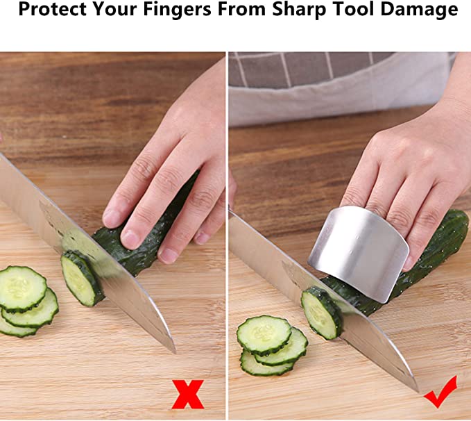 New 2PCS Kitchen Tool Stainless Steel Finger Protector | Kitchen Safe Chop Cut Tool