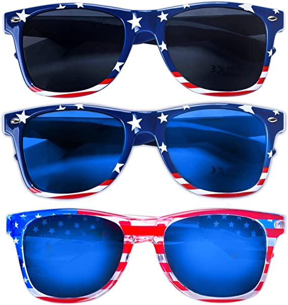 New 3 Pairs American Flag Sunglasses | 4th of July Decorations Frame Sunglasses