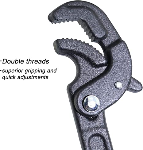 Heavy Duty 2 PCS 0.6"-2.4"/14mm-60mm Adjustable Wrench Spanner Power Grip Pipe Wrench