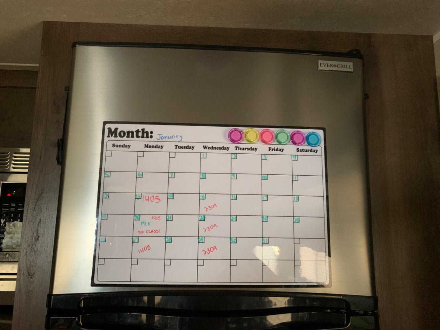 New Whiteboard Calendar For Refrigerator Planners | 16.9" x 11.8"