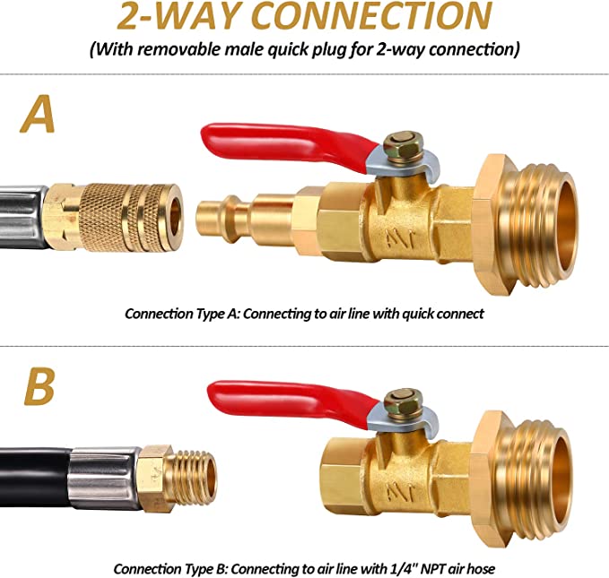 Heavy Duty Winterize Blowout Adapter | Brass Made Winterizing Quick Adapter