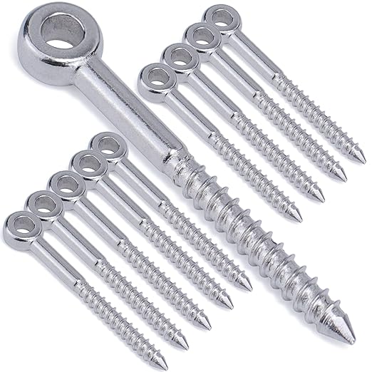 New 10 PCS 2.9" Screw Eye Hook Eye Shape Screws Metal Hook