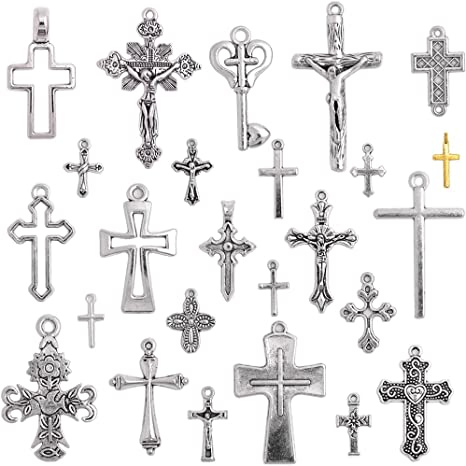 New 25PCS Mixed Crosses Charms Pendants | DIY Jewelry Making