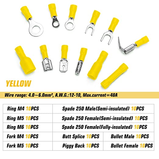 New Electrical Wire Connectors | Spade Bullet Quick Disconnect Assortment Kit | 840 Pcs