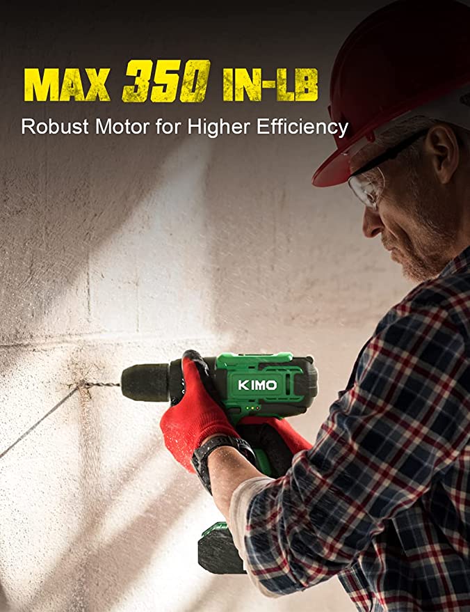 Heavy Duty 20V MAX Cordless Drill w/Battery and Charger | Drilling Wood Bricks Walls Metal