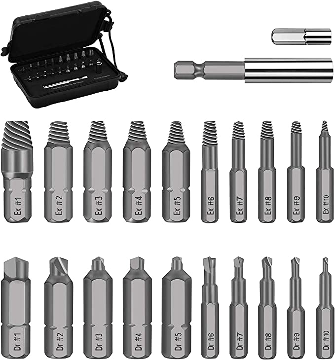 Heavy Duty 22PCS Damaged Screw Extractor Set | Stripped Screw Remover