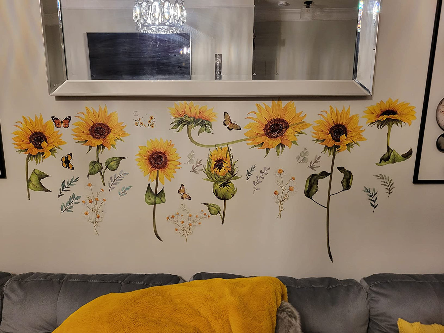 New Summer Sunflower Wall Decals | Butterfly Wall Stickers