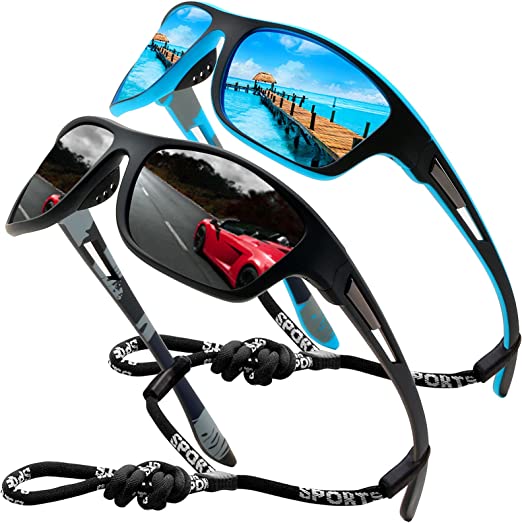 New 2 PCS Sports Sunglasses | Running Sun Glasses UV400 Goggles Glasses rope