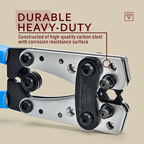 Heavy Duty Cable Lug Crimping Tool - Wire Lugs,Battery Terminal,Copper Lugs AWG 8-1/0