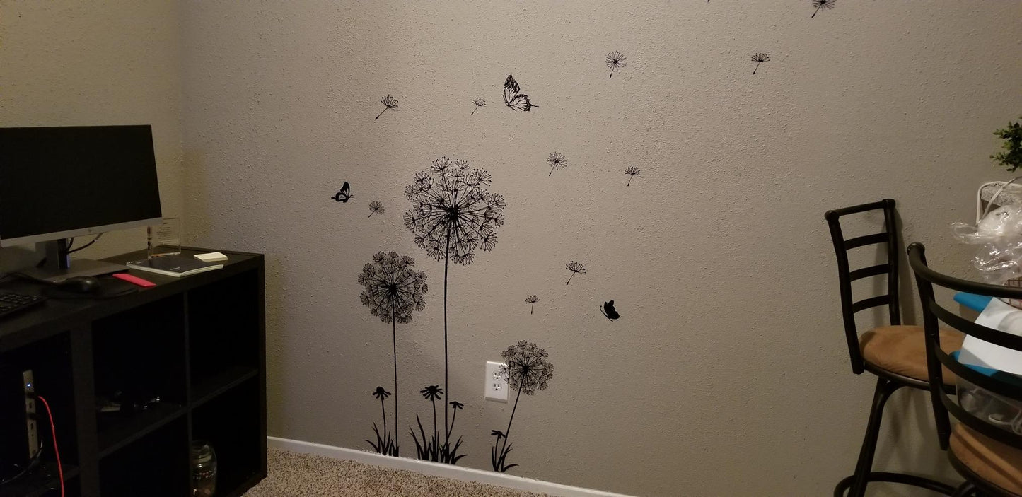 New Flying Flowers Butterflies Wall Stickers | Bedroom Decor