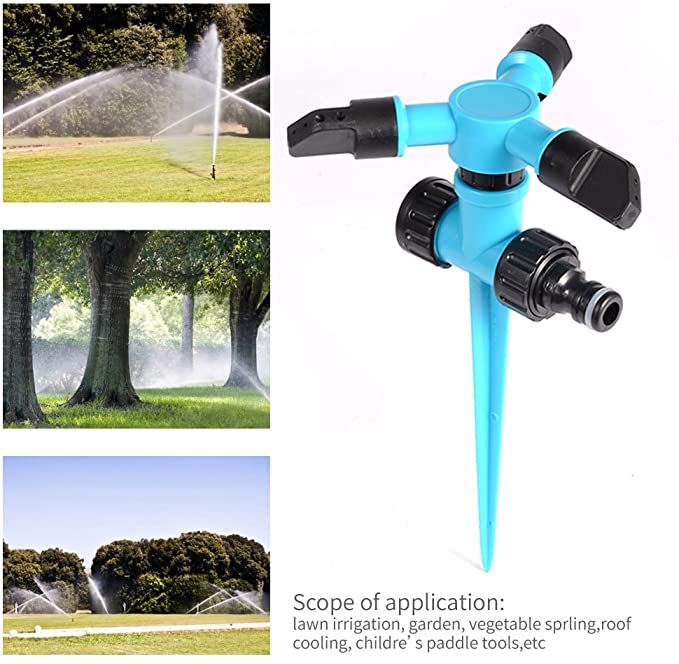 New Garden Sprinkler | 360 Degree Rotating Lawn Sprinkler with Up to 3,000 Sq. Ft Coverage