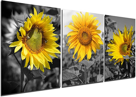 New 3 PCS 12" x 16" Sunflower Canvas Wall Art Painting | Landscape Pictures Posters