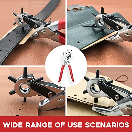 Heavy Duty Leather hole punch | 6 size leather hole punch | Belt punch : 4.5 /4 /3.5 /3/2.5/2mm