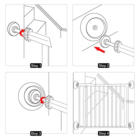 New 4 Pack Baby Gate Wall Protector Wall Cups | Child Pressure Mounted Stair Safety Gate