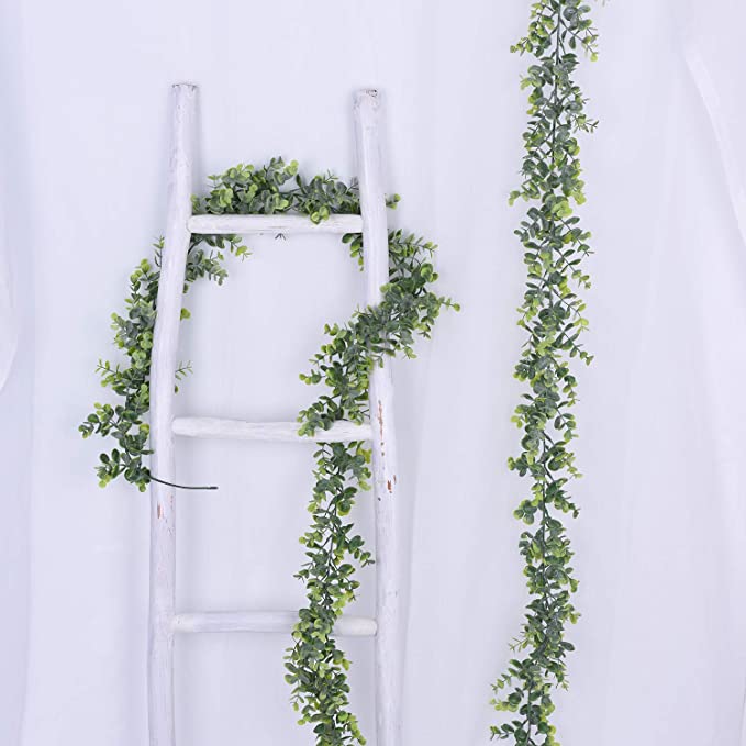 New 2 PCS Artificial Vines Hanging Eucalyptus Leaves | Faux Eucalyptus Garland Plant