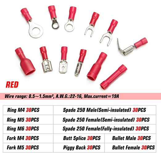 New Electrical Wire Connectors | Spade Bullet Quick Disconnect Assortment Kit | 840 Pcs