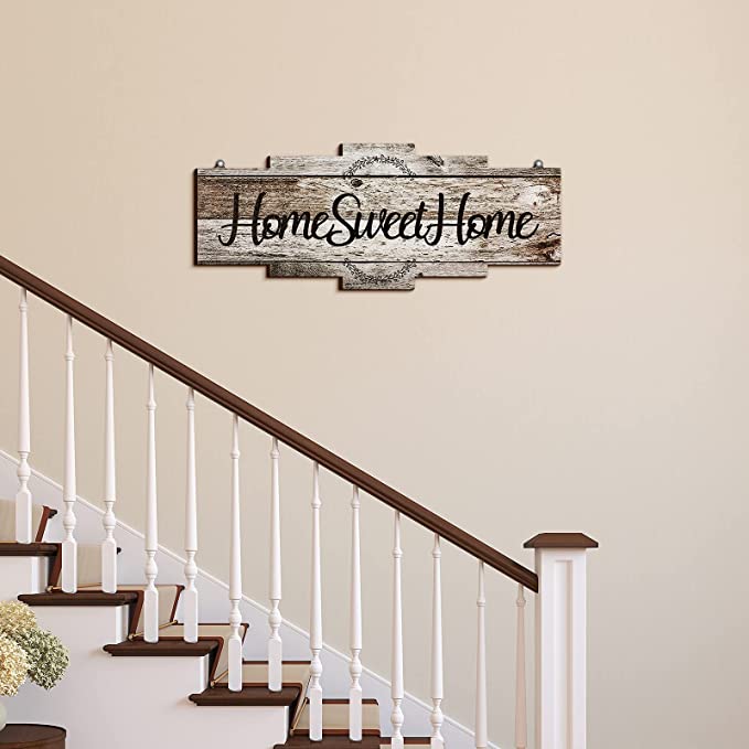 New Farmhouse Home Sign Plaque | Wall Hanging Wooden Sign