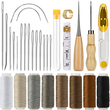 New Leather Sewing Kit Upholstery Repair Kit | Embroidery Hand Sewing Stitching Needle Thread