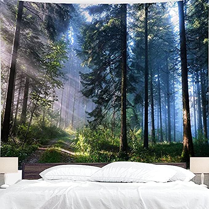 New Nature Aesthetic Forest Tree Tapestry | Wall Hanging Decor | 59.1"×51.2"