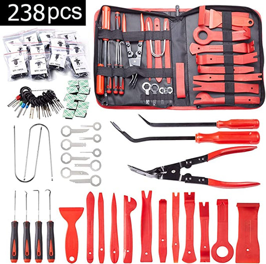 Heavy Duty 238PCS Trim Removal Tool Kit | Pry Tool Set w/ Storage Bag