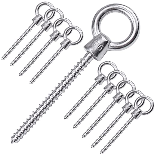 New 10 PCS 3.8" T316 Stainless Steel Eye Shape Screws Metal Hook Wood