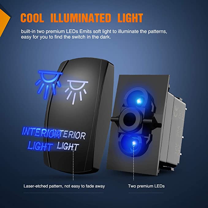 New Interior Light Rocker Switch LED Light Bar