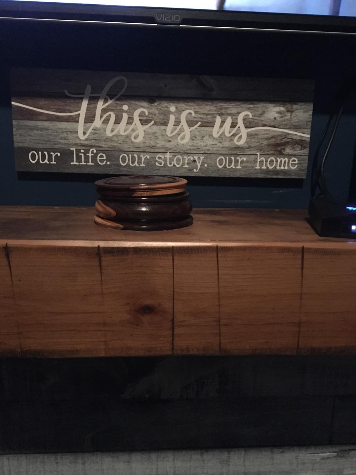 New Rustic Farmhouse Wood Wall Decor Sign | This Is Us Our Life Our Story Our Home | 6" x 18"