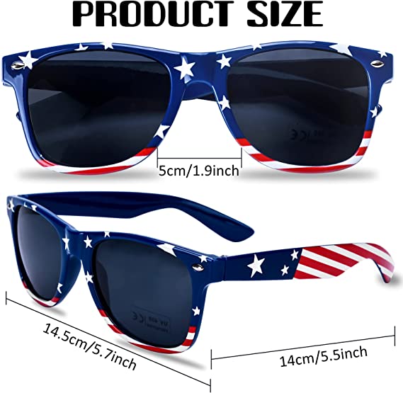 New 3 Pairs American Flag Sunglasses | 4th of July Decorations Frame Sunglasses