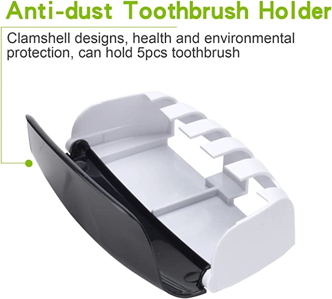 New Toothbrush Holder Toothpaste Dispenser Set Dustproof | Wall Mounted Squeezer