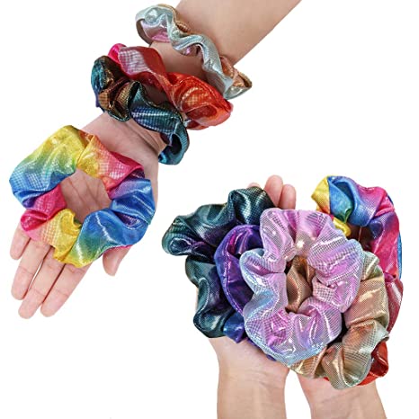 New Shiny Metallic Scrunchies | Elastic Hair Bands Scrunchy | Hair Accessories