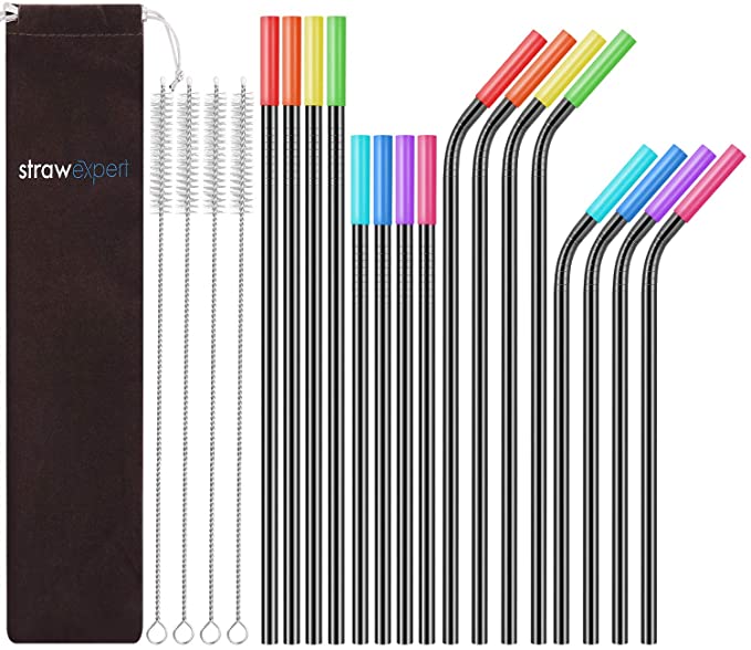 New Reusable Metal Straws | Long Stainless Steel Straws Drinking Straw | Cleaning Brush