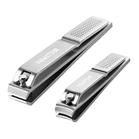 New Nail Clippers Set | Ultra Sharp Sturdy Fingernail & Toenail Clipper Cutters w/ Visibly Tin Case