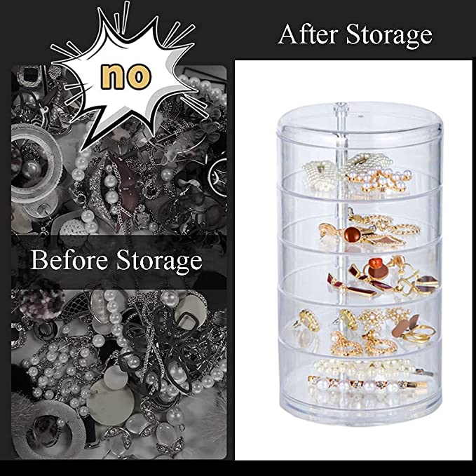 New Transparent Jewelry Organizer | Jewelry Storage Box | 5 layers