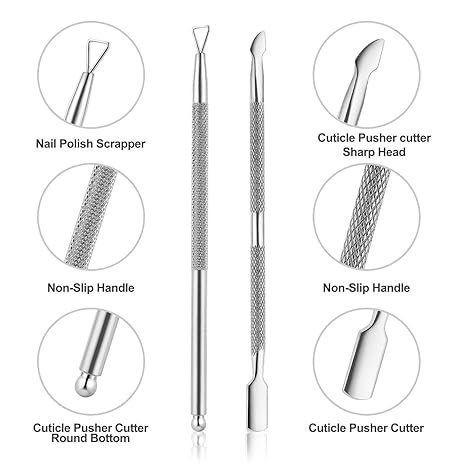 Cuticle Trimmer with Cuticle Pusher -YINYIN Cuticle Remover Cuticle Nippers Professional Stainle...