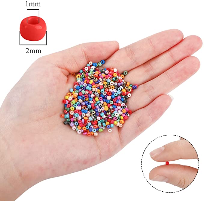 New 31200 PCS 2mm Small Glass Seed Beads | Jewelry Making & Crafts w/ Storage Box