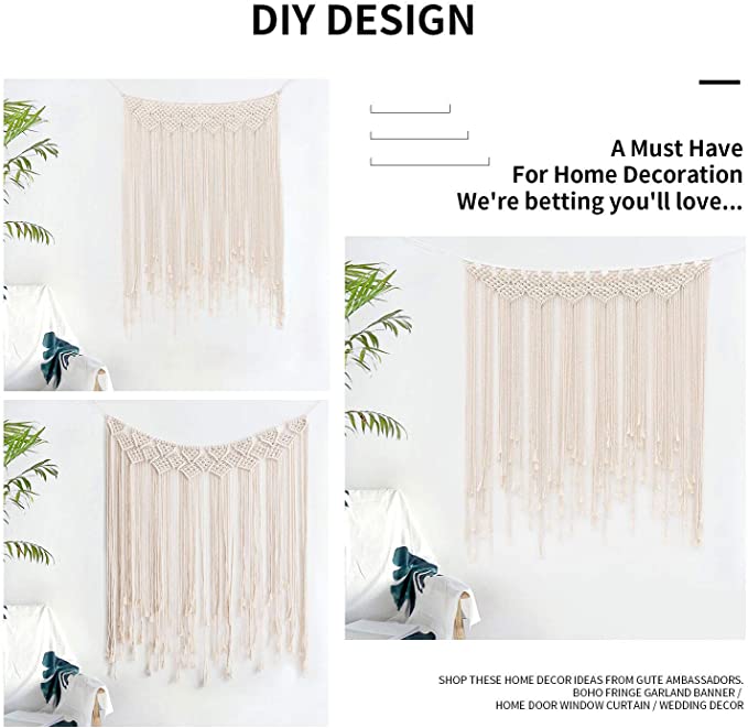 New 39" x 45" Macrame Wall Hanging | Backdrop Wall Decor