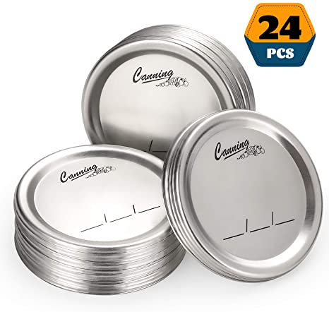 New 24 PCS Regular Mouth Canning Lids | 100% Fit & Airtight for Regular Mouth Jars