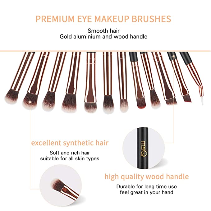 New 12pcs Rose Gold Eyeshadow Makeup Brushes Set | Eyeshadow, Eyebrow, Eyeliner, Blending