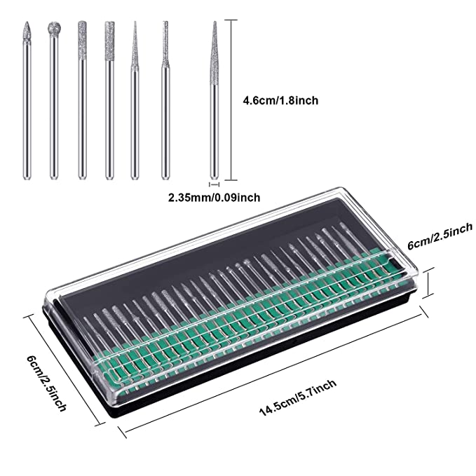 New 30 PCS Cuticle Nail Drill Bits Set | Fine Grits for Acrylic Gel Nails Prep & Nail Care Tools