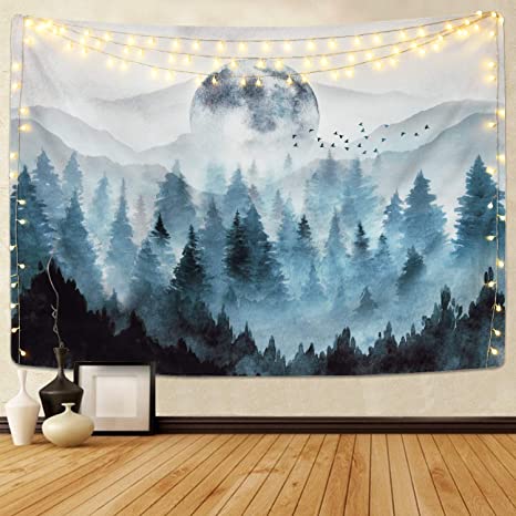 New Misty Forest Tapestry | Foggy Mountain Tapestry