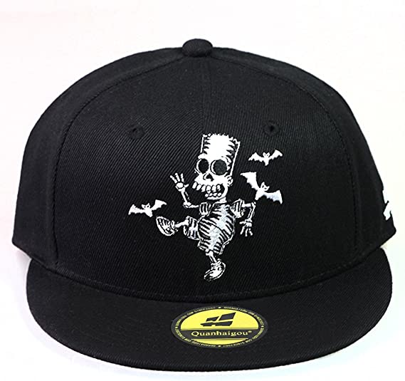 New Skull Skeleton Baseball Cap | Men Solid Flat Bill Adjustable Snapback Hats